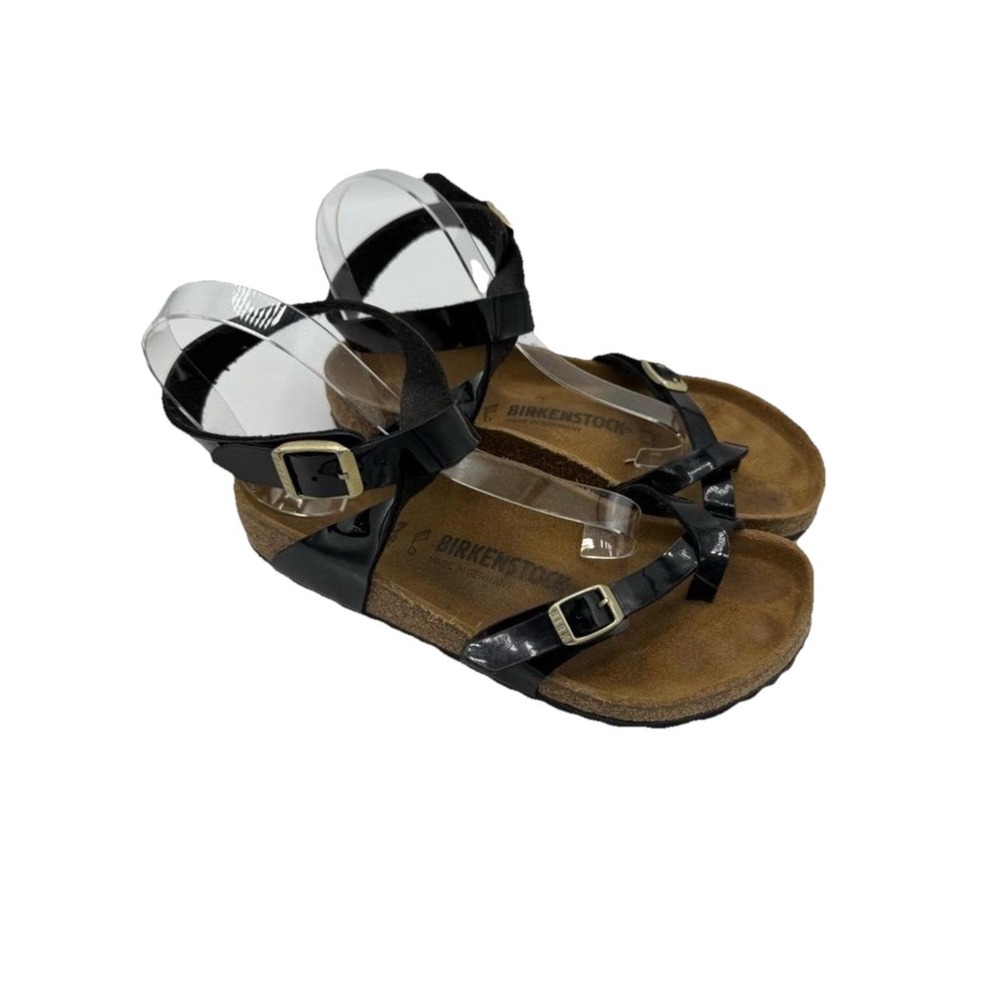 Birkenstock Yara Black Patent Leather Ankle Strap Sandals Size 40 | 9